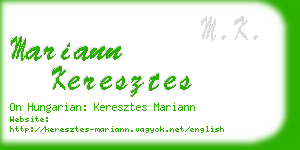 mariann keresztes business card